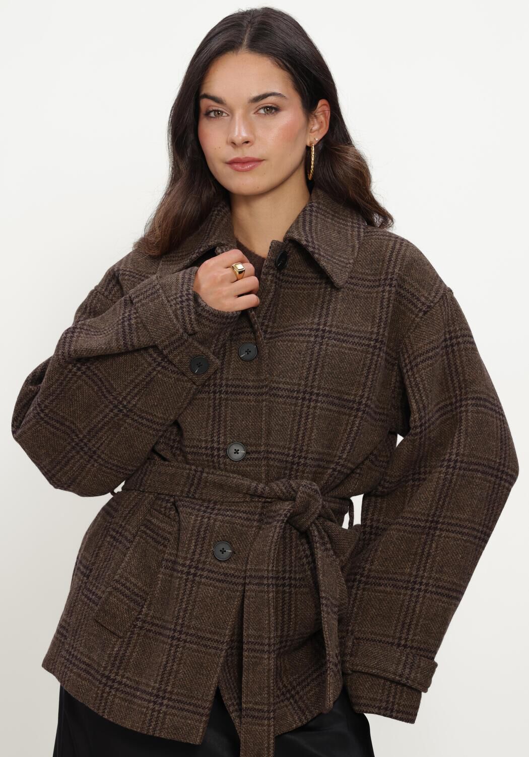Braune MSCH COPENHAGEN Jack MSCHAMARANDA JACKET CHK - large