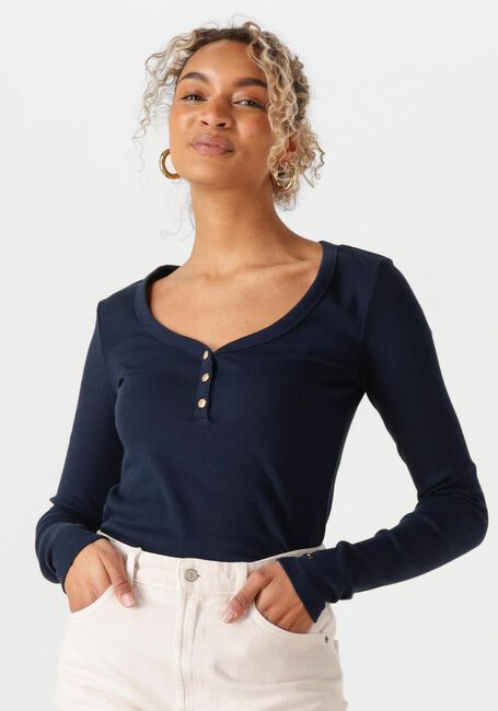Dunkelblau TOMMY HILFIGER Top SLIM HENLEY GB SCOOP-NK LS - large
