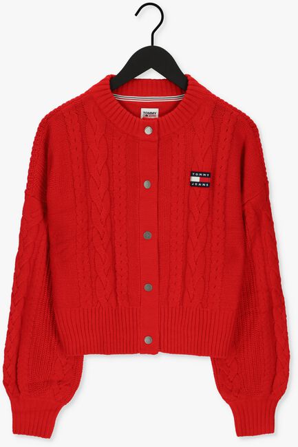 Rote TOMMY JEANS Strickjacke SWEATERS BUTTON - large