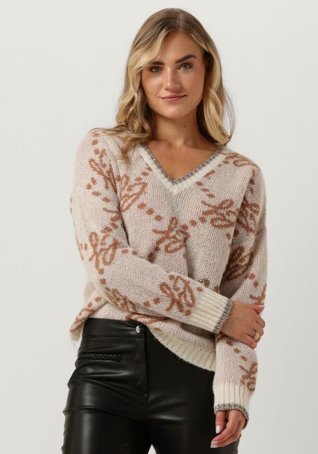 Beige LIU JO Pullover MAGLIA CHIUSA M/L BRAND LOVERS - large