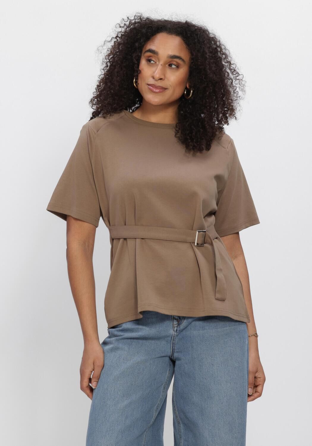 Braune MY ESSENTIAL WARDROBE Tops & T-shirts MWAPIR BELT TEE - large