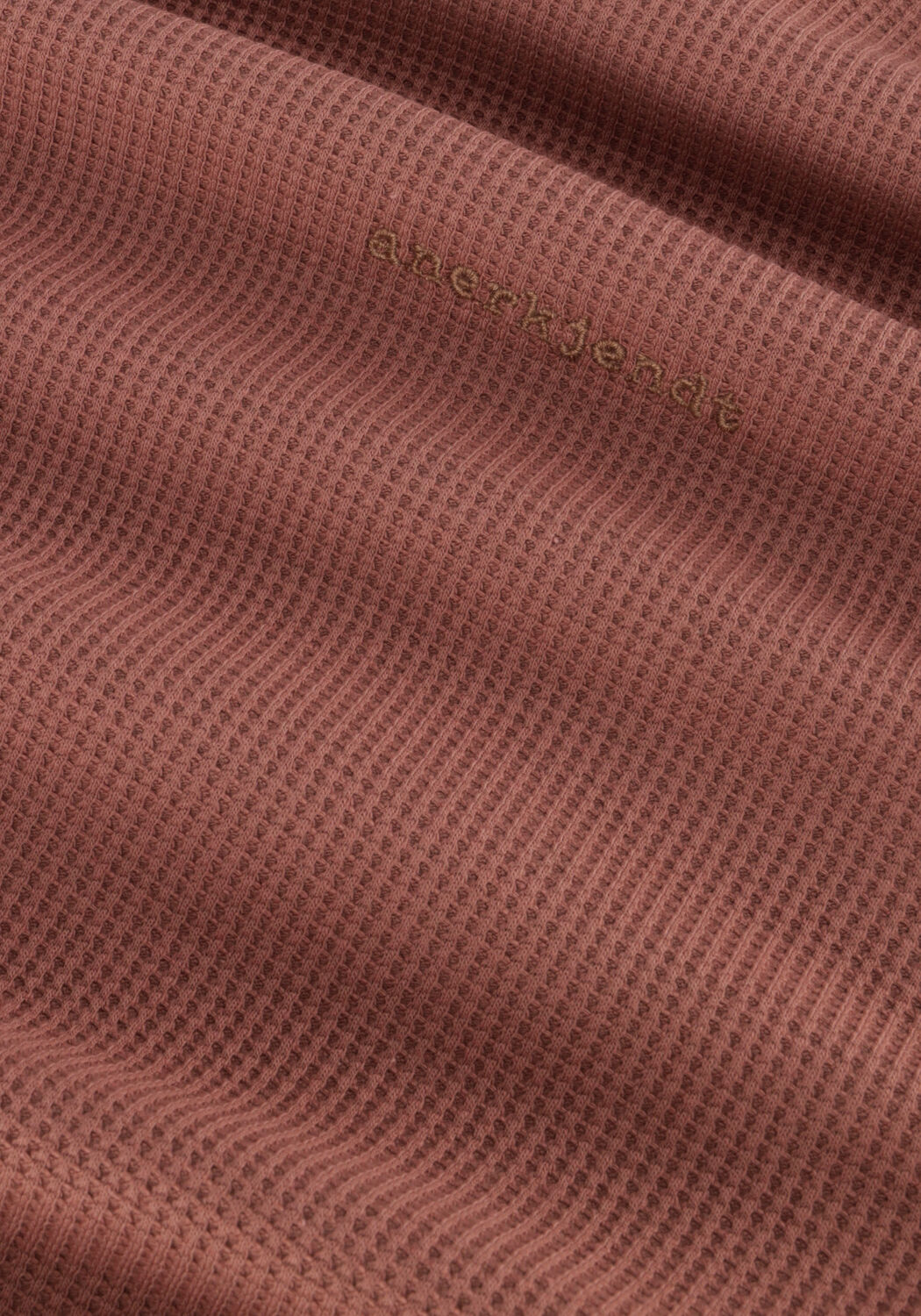 Cognacfarbene ANERKJENDT T-shirt AKKIKKI S/S WAFFLE TEE - large