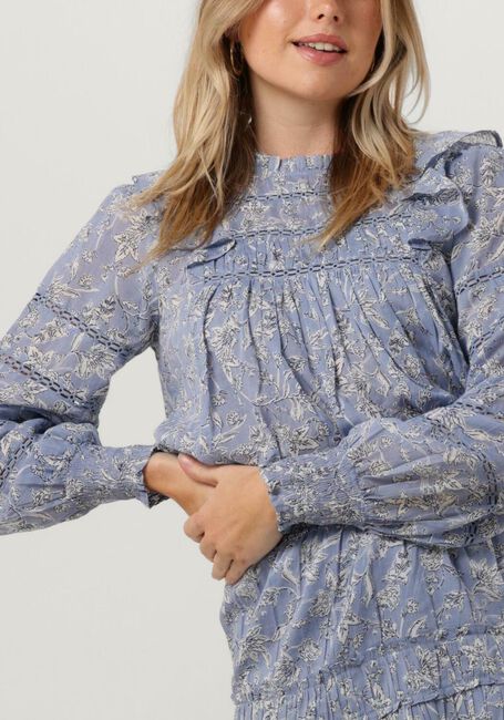 Blaue NEO NOIR Blusen HARMON S STENCIL FLOWER BLOUSE - large