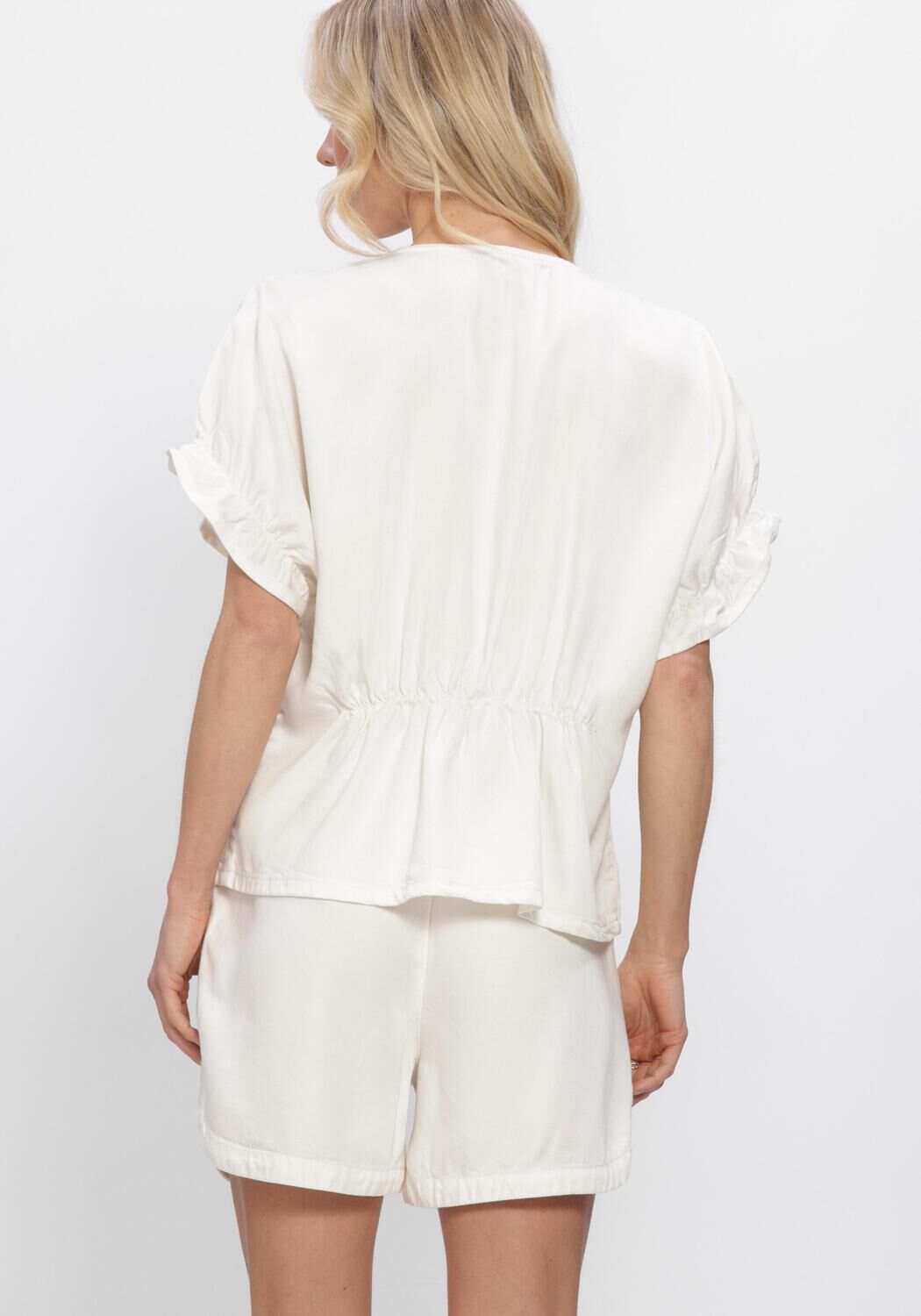 Wei&szlig;e OBJECT Tops & T-shirts OBJFRAME 2/4 V-NECK RE TOP - large