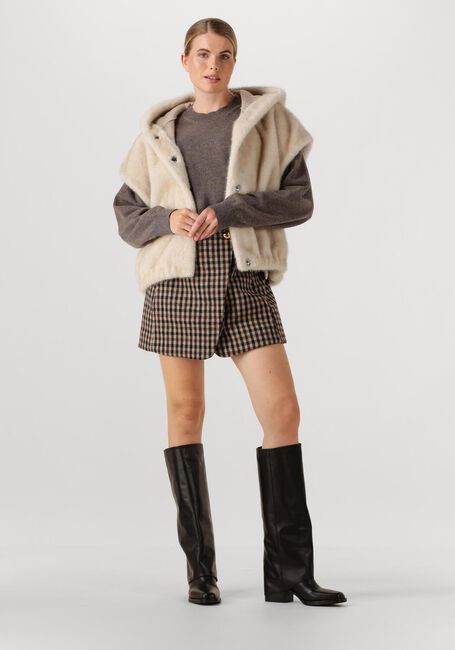 Beige STUDIO AR Gilet OLENA FAUX MINK - large