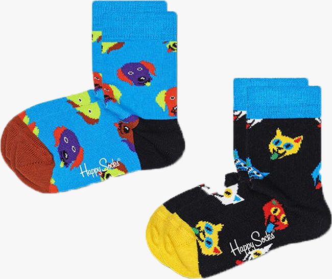 Blaue HAPPY SOCKS Socken 2-PACK KIDS CAT & DOG - large