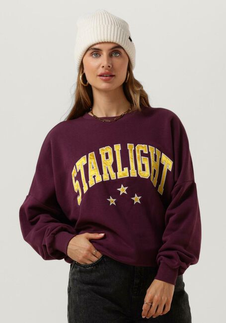 Bordeaux COLOURFUL REBEL Pullover STARLIGHT PATCH DROPPED SHOULDER SWEAT - large