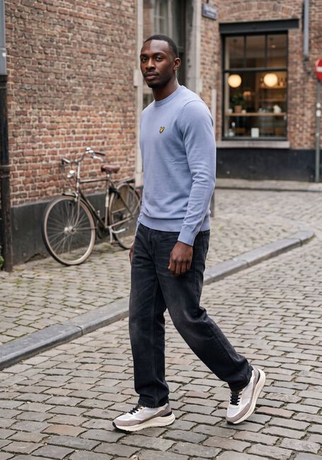 Blaue LYLE & SCOTT Pullover COTTON MERINO CREW NECK JUMPER - large