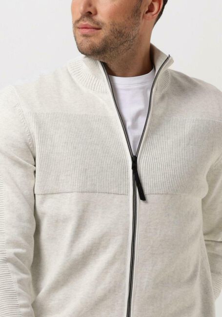 Weiße VANGUARD Strickjacke ZIP JACKET COTTON MELANGE - large
