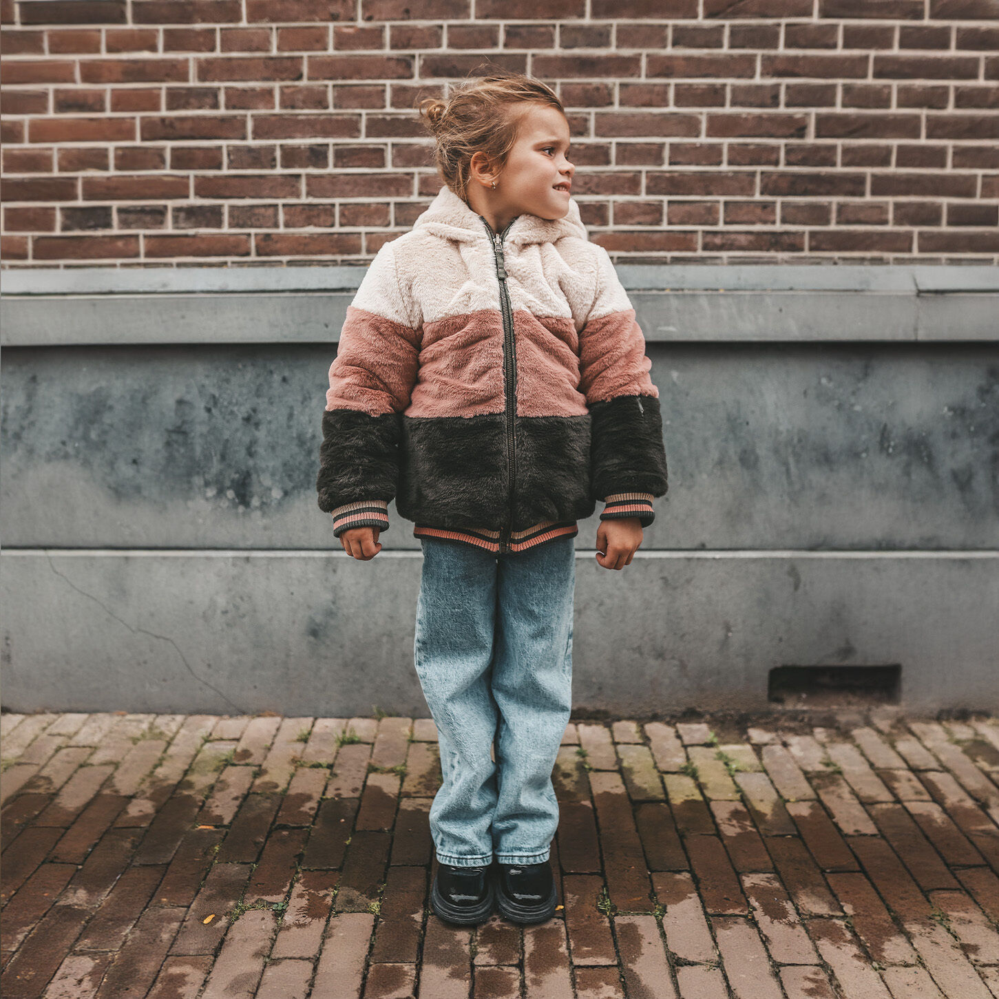 Mehrfarbige/Bunte YOUR WISHES Fake-Fur-Jack OTILA REVERSIBLE JACKET - large