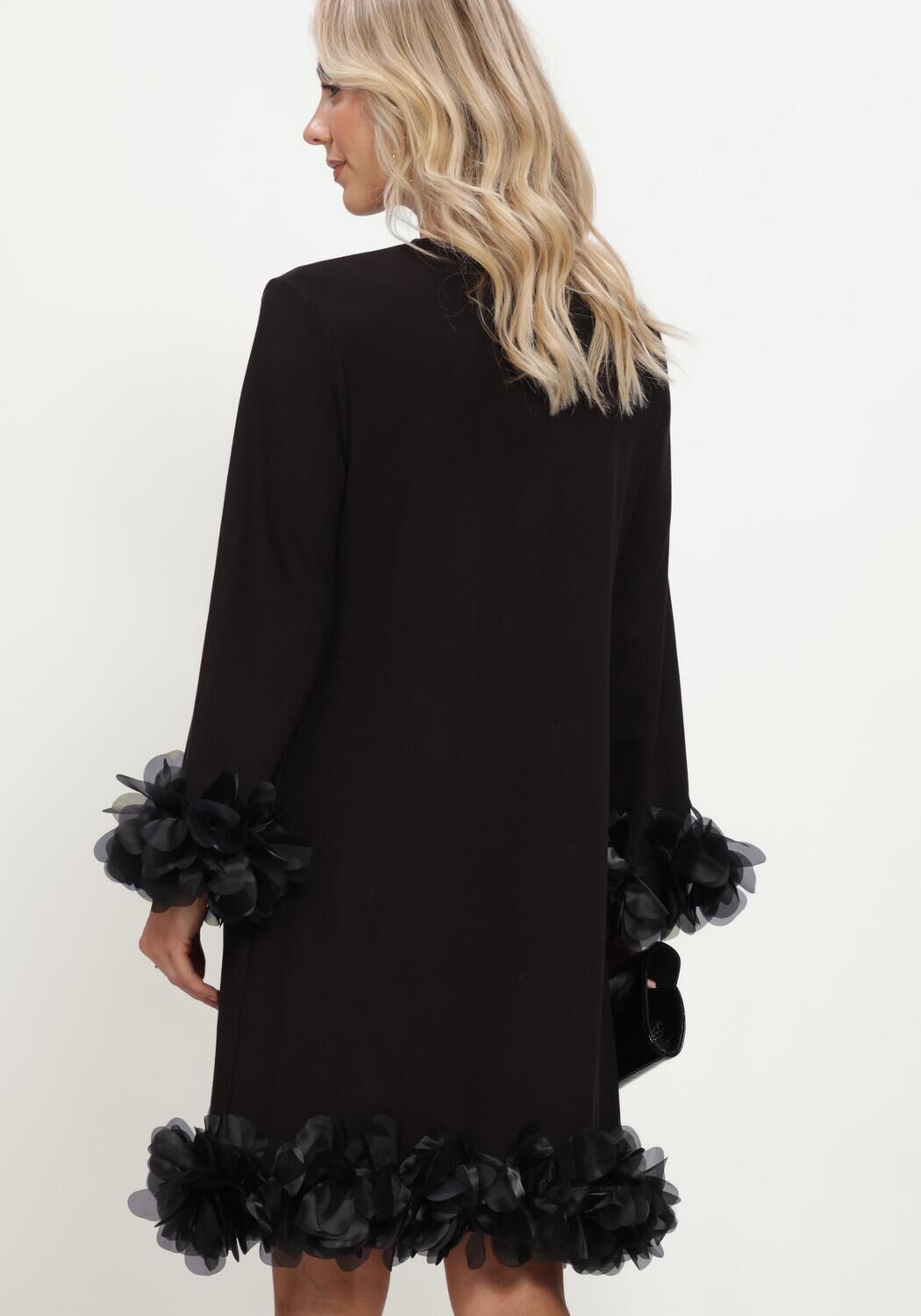 Schwarze ANA ALCAZAR Minikleid DRESS FLOWERS - large