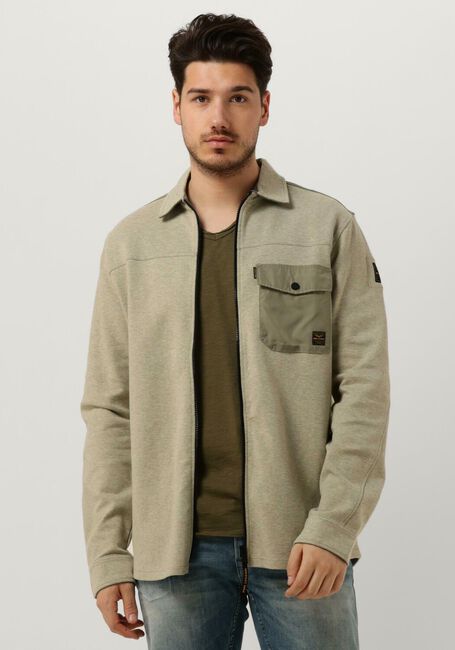 Olive PME LEGEND Overshirt LONG SLEEVE SHIRT SPACER SWEAT OVERSHIRT - large
