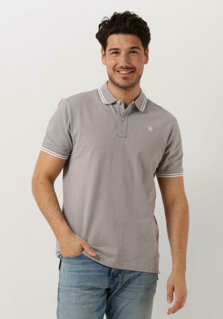 Hellgrau G-STAR RAW Polo-Shirt DUNDA SLIM STRIPE POLO S/S - large