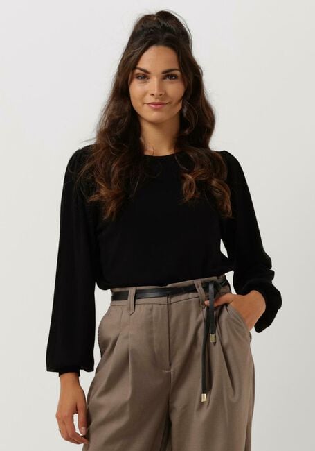 Schwarze SUMMUM Sweatshirt PUFFY SLEEVE SWEATER BASIC KNIT - large