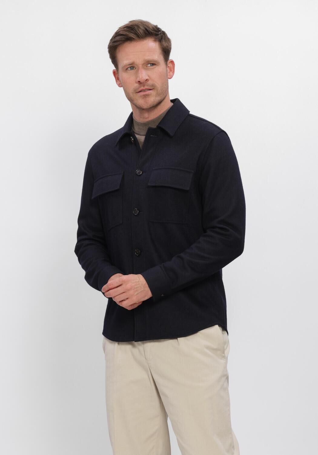 Dunkelblau PROFUOMO Overshirt OVERSHIRT KNITTED - large