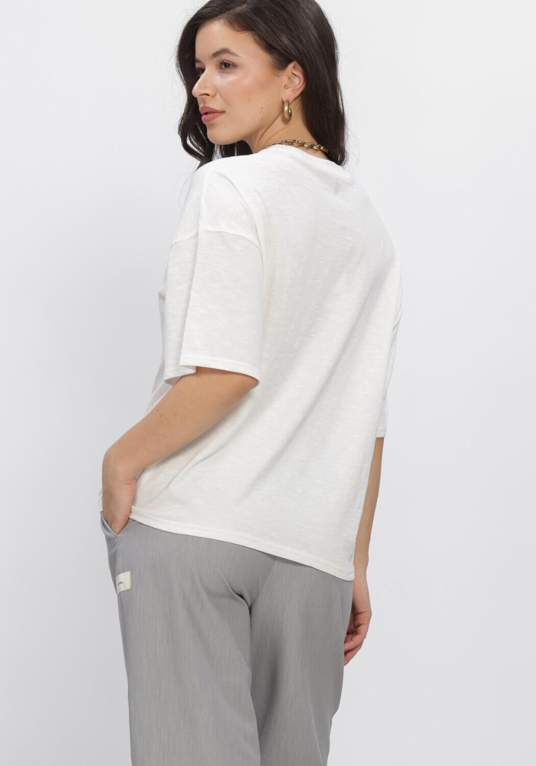 Wei&szlig;e ALIX THE LABEL Tops & T-shirts KNITTED SLUB T SHIRT - large