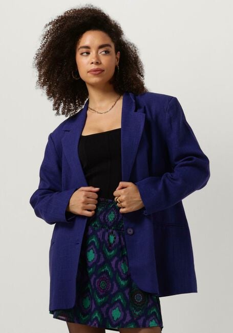 Blaue ALIX THE LABEL Blazer LADIES WOVEN BOUCLE OVERSIZED BLAZER - large