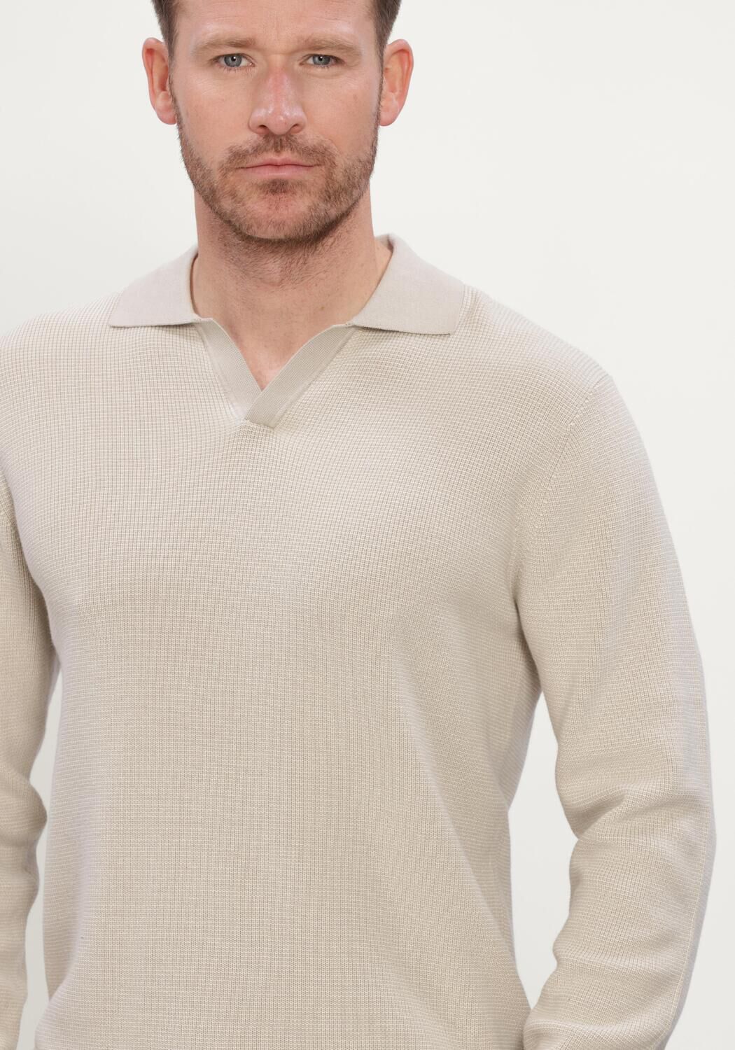 Beige DSTREZZED Polo-Shirt DS_SAHA KNIT - large