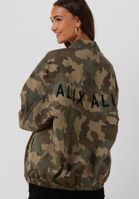 Grüne ALIX THE LABEL Jack LADIES WOVEN OVERSIZED CAMOUFLAGE JACKET - large