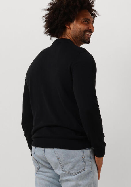 Schwarze SELECTED HOMME Pullover SLHREG-DAN KNIT LS POLO O - large