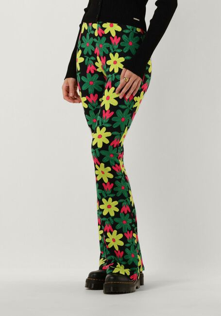 Nicht-gerade weiss COLOURFUL REBEL Schlaghose BIG FLOWER PEACHED EXTRA FLARE PANTS - large