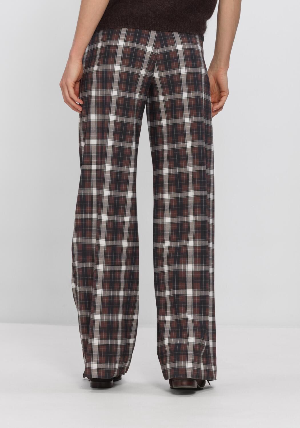 Braune STUDIO ANNELOES Weite Hose Lexie check trousers - large