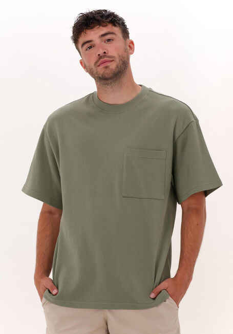 Olive ANERKJENDT T-shirt AKHOLGER OLIVINE PIQUE - large
