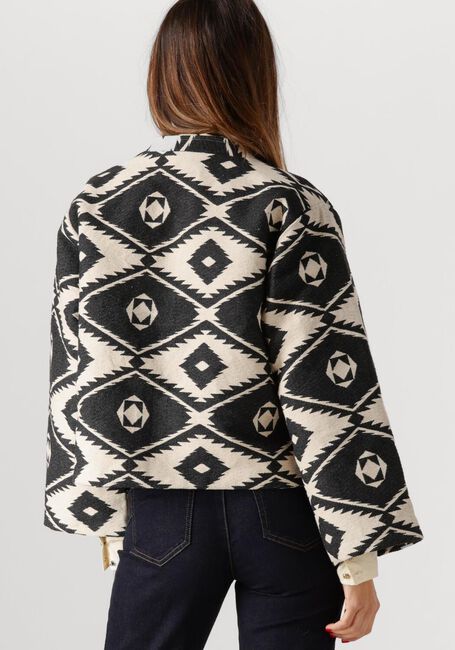Schwarze SUMMUM Jack SHORT ROUND NECK JACKET GEO AZTEK - large
