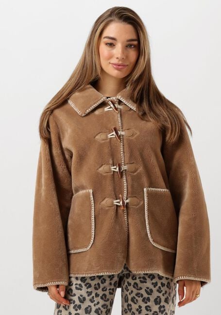 Braune OBJECT Fake-Fur-Jack OBJOPAL RE JACKET - large