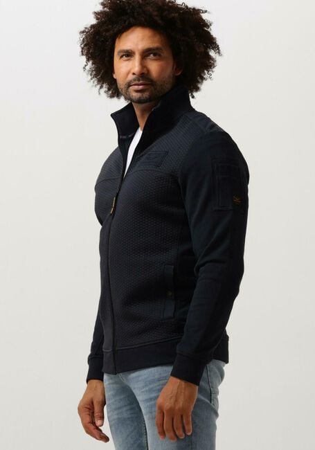 Blaue PME LEGEND Strickjacke ZIP JACKET JACQUARD INTERLOCK SWEAT - large