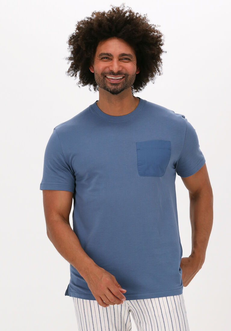 blaue selected homme t-shirt slhrelaxarvid ss o-neck