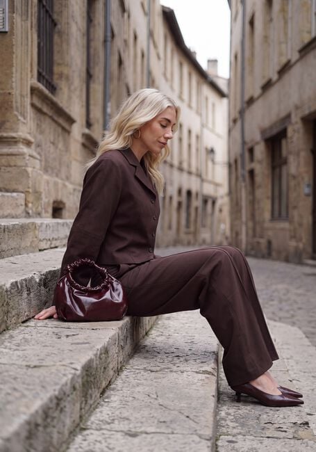 Braune MSCH COPENHAGEN Weite Hose MSCHLAURETTA HW PANTS - large