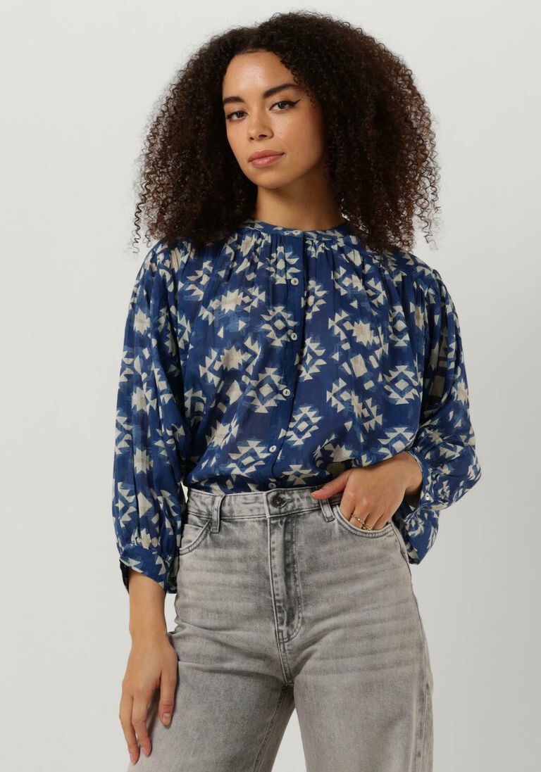 blaue by-bar bluse lucy madras blouse