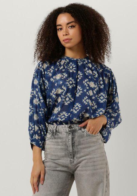 Blaue BY-BAR Bluse LUCY MADRAS BLOUSE - large