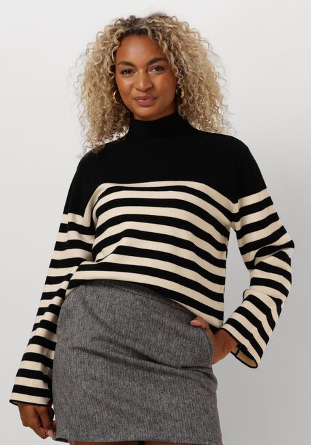 Schwarze MINUS Pullover LUPI STRIPE KNIT PULLOVER - large