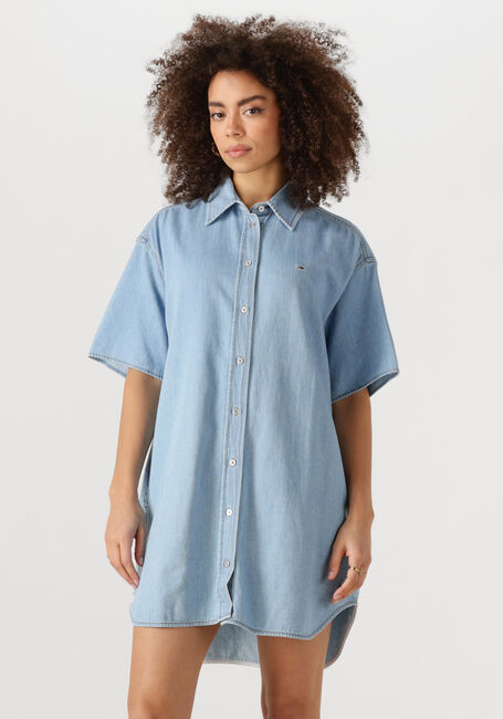 Hellblau TOMMY JEANS Minikleid SS SHIRT DRESS EXT - large