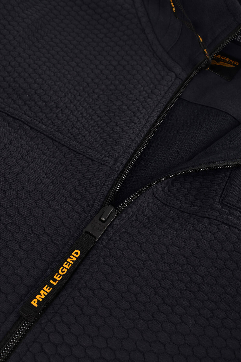 Blaue PME LEGEND Strickjacke ZIP JACKET JACQUARD INTERLOCK SWEAT - large