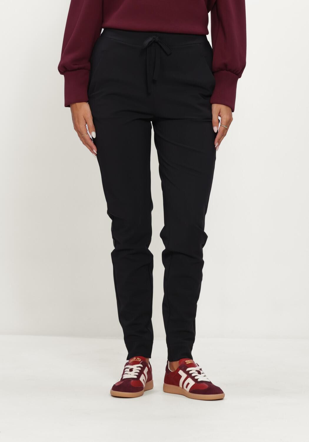 Schwarze STUDIO ANNELOES Hose Downstairs winter bonded trousers - large