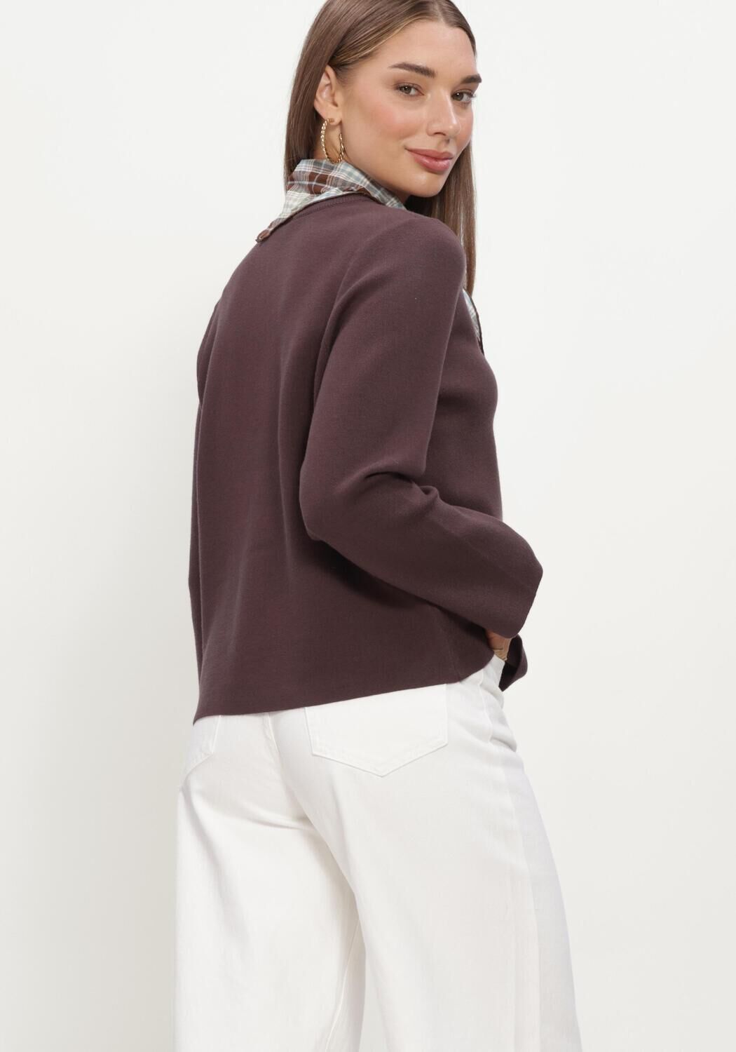 Braune OBJECT Pullover OBJREYNARD O-NECK PULLOVER - large