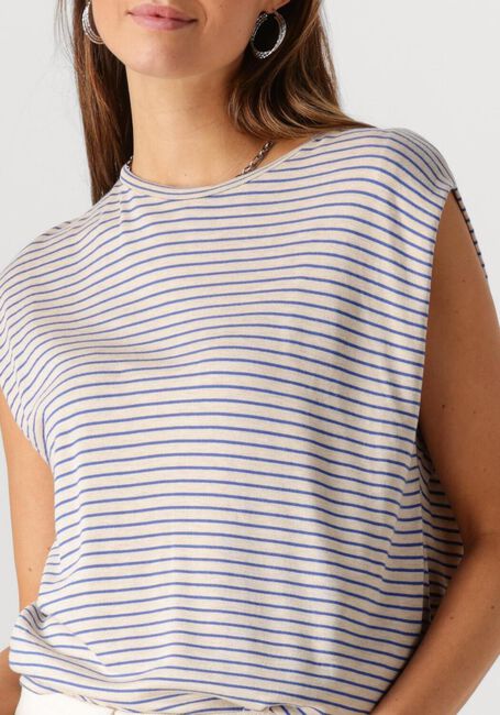Blaue BY-BAR T-shirt DIEDE SMALL STRIPE TOP - large