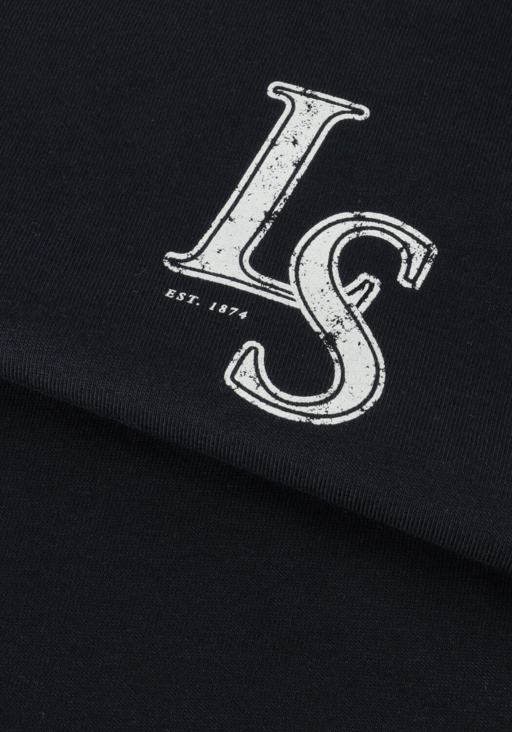 Dunkelblau LYLE & SCOTT T-shirt LS MONOGRAM PRINT T-SHIRT - large