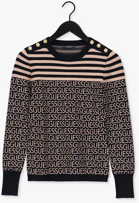 Schwarze GUESS Pullover LS GUESS LOGO JAQUARD SWTR - large