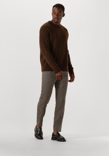 Braune SELECTED MEN Pullover SLHARNE LS KNIT RELAXED WOOL CREW NECK - large