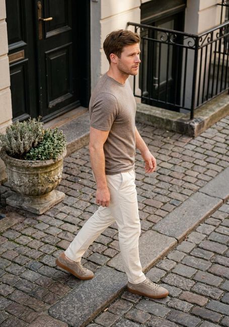Taupe PROFUOMO T-shirt T-SHIRT CREW NECK SS - large