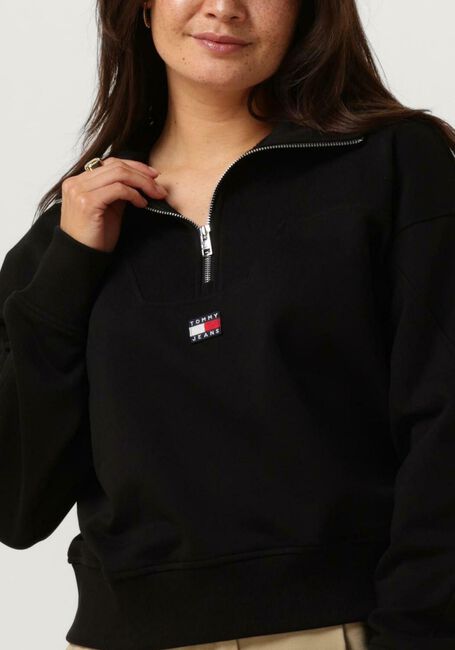 Schwarze TOMMY JEANS Pullover BXY 1/4 ZIP XS BADGE - large