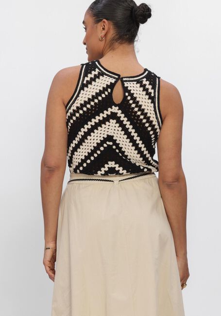 Schwarze SUMMUM Tops & T-shirts SLEEVELESS TOP STRIPED CROCHET KNIT - large