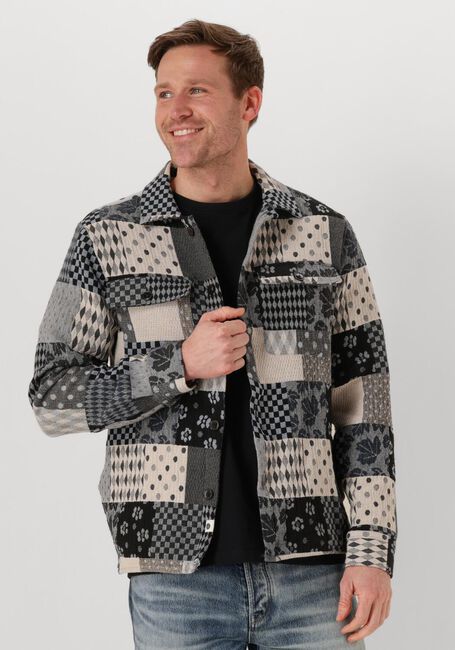 Blaue ANERKJENDT Overshirt AKOSCAR PATCHWORK OVERSHIRT - large