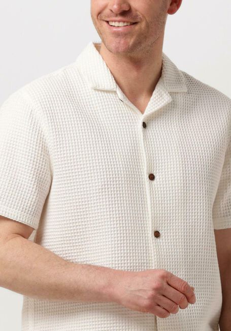 Weiße ANERKJENDT Casual-Oberhemd AKLEON S/S WAFFLE SHIRT - large