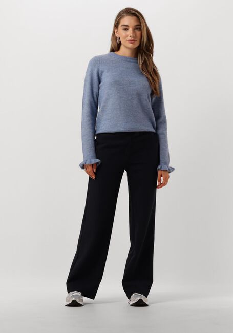 Blaue SELECTED WOMEN Pullover SLFLULU LS KNIT FRILL CUFF O-NECK - large