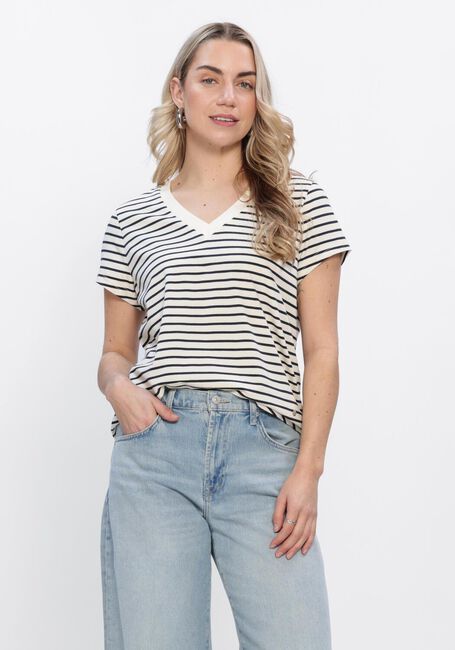 Blaue MOS MOSH T-shirt MMKALA V-SS STRIPE TEE - large